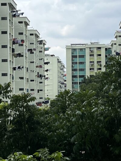 シンガポール名物洗濯干し風景